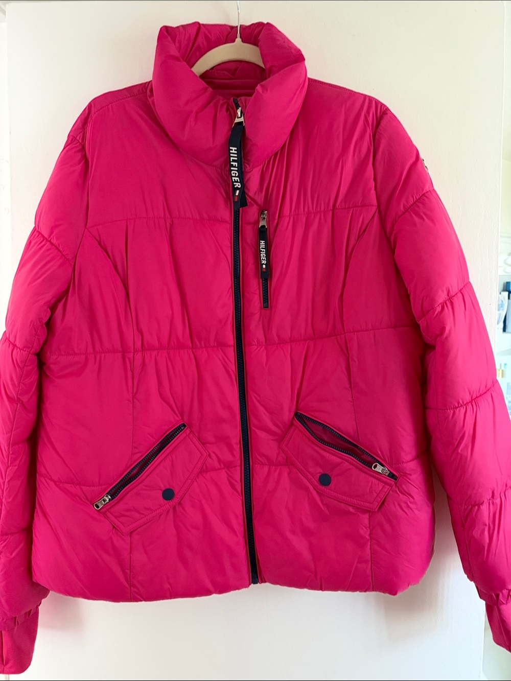 Tommy Hilfiger Women's Bright Pink Puffer Jacket